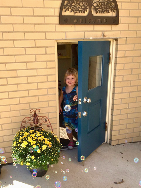 blue door